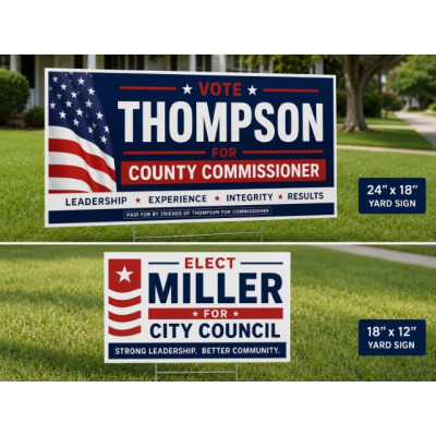 Yard Signs - Single Sided 18" x 24" Full color