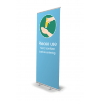 Retractable Banner Stand-Use Hand Sanitizer