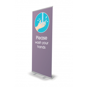 Retractable Banner Stand-Wash Your Hands