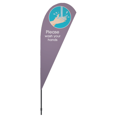 Feather Flag, 8-ft-Wash Your Hands