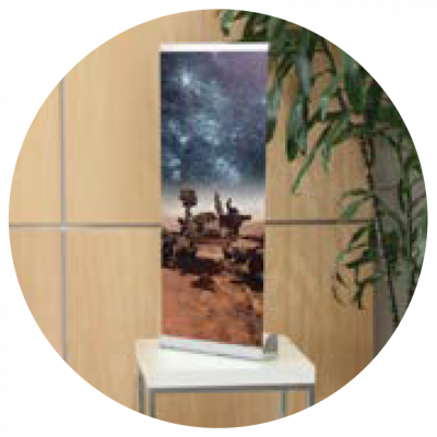 Pop-up Banner Stand-Reliant 12" wide