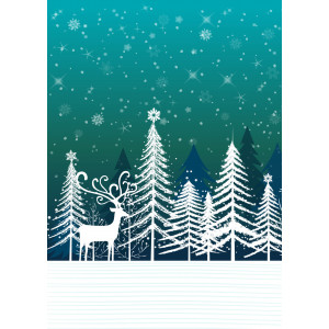 Holiday Greeting Card - Snow Deer