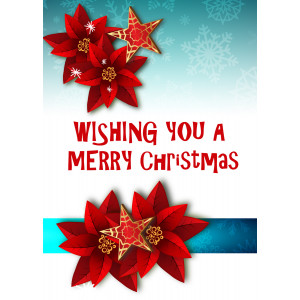 Holiday Greeting Card - Poinsettia Christmas