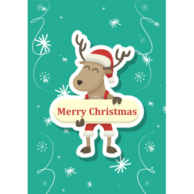 Holiday Greeting Card - Reindeer Greetings